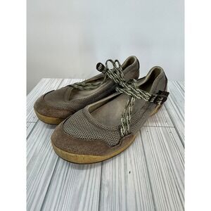 Chaco Women's Ballet Flats Sandals Brown Mesh Adjustable Strap Comfort Shoes 9.5